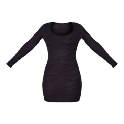 Petite Robe Moulante Texturée Noire à Manches Longues Et Col Rond -Promos Jupe Éthérée Boutique c201bc3e208239858900ee06c642ab646ee2b212 cnd4344 5