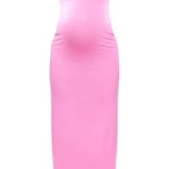 Logic Maternité Robe De Grossesse Longue Rose Vif à Col Rond -Promos Jupe Éthérée Boutique c4aa1ee3a9dd1766b612952d162cd35590eb5c94 cnf2316 5