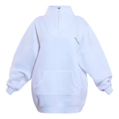 PRETTYLITTLETHING Petite Robe Pull Blanche à Zip Trois-quart -Promos Jupe Éthérée Boutique c50137ce75f1d412a822f0e91eaca865a365b5b7 cnd3217 5