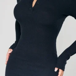 Petite Robe Mi-longue Noire Côtelée Brossée -Promos Jupe Éthérée Boutique c56642f3ec11a2b0e3c5d2b49bd48491ad13e3fa cnb2827 4