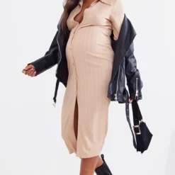 Maternité Robe De Grossesse Mi-longue Gris Pierre à Col -Promos Jupe Éthérée Boutique c666d8ff15fbee7ec200c0131a62f0d6e010b7b6 cnb2427 3