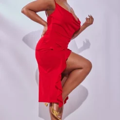 Plus Robe Mi-longue Rouge Crêpée à Volants -Promos Jupe Éthérée Boutique c6b19bc256c4750a6a71b722f57ca1e82ca9b3a5 cnd8707 3