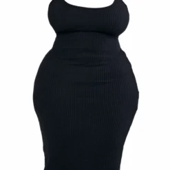 Plus Robe Mi-longue Noire Texturée à Bretelles Et Détail Coutures -Promos Jupe Éthérée Boutique c7426c929d8ac7cf1d52dafeba1038e6124cb13a cnd5056 5