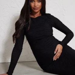 Maternité Robe De Grossesse Mi-longue Froncée Noire à Manches Longues 8 Maternité Robe De Grossesse Mi-longue Froncée Noire à Manches Longues -Promos Jupe Éthérée Boutique c7c8f29b35dc085ef658b482aa306c622163076b cnd0103 4