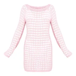 Petite Mini-robe Rose En Maille Tricot Ajourée -Promos Jupe Éthérée Boutique c8aae3bc5900ef9c903ab7d33bccbccff8cfd6cd cnd7094 5