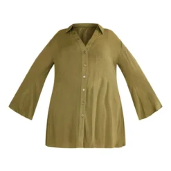 Plus Robe Chemise Crêpée Vert Olive -Promos Jupe Éthérée Boutique c9c6151afdfe0d90f62bcd71458fb330cfc7f2bb cnd4914 5