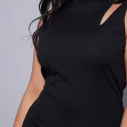 Plus Robe Moulante Côtelée Noire à Col Montant Et Découpes 8 Plus Robe Moulante Côtelée Noire à Col Montant Et Découpes -Promos Jupe Éthérée Boutique cab402bc3385dfc92b37357dab4f48fd21c2f9e4 cnd2485 4