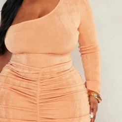 Plus Robe Moulante Asymétrique En Acétate Argile -Promos Jupe Éthérée Boutique cb6e4ff7c486e30e82d46a4f33b59bc6a213882a cnd2480 4