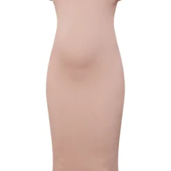 Maternité Robe De Grossesse Mi-longue Côtelée Gris Pierre Détail Contours à Manches Courtes -Promos Jupe Éthérée Boutique cc7f8aaed74ebe8b20a9fe85392dde349566c2f6 cnd7244 5