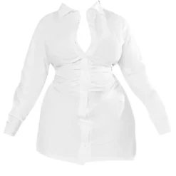 Zero Plus Robe Chemise Froncée En Popeline Blanche -Promos Jupe Éthérée Boutique ccf55509bc7edd9aa9c32f4ad5b9ea7cdbf05edc cnc7368 5
