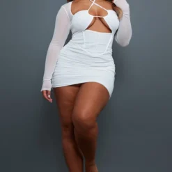 Shape Robe Moulante En Mesh Crème à Corset Découpé -Promos Jupe Éthérée Boutique cdfb91c121c3c0776eb9157c9362546e3ff6bc4d cnc8800 3