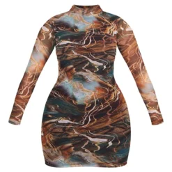 Shape Robe Moulante Multicolore En Mesh Imprimé Marbre à Col Haut -Promos Jupe Éthérée Boutique d1bba64093bc1e610ea18dd4a89ab759e9c34ca5 cmv2766 6