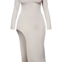 Shape Robe Longue Fendue Texturée Avoine à Col Montant -Promos Jupe Éthérée Boutique d24b805baa3abaab67d72a1e56c039480c0f238f cnc1685 5