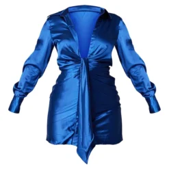 Petite Mini Robe Satinée Bleu Marine à Lien Noué Devant -Promos Jupe Éthérée Boutique d2959a4dff193e2456a4472e56aaab082b12e3a0 cmv3390 6