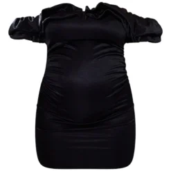 Maternité Mini Robe De Grossesse Ajustée Noire Métalissée à Fronces -Promos Jupe Éthérée Boutique d3adabc4447d80bca605e354f353c6663bfa95bf cnb6537 5