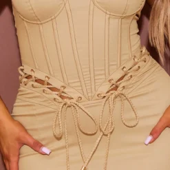 Shape Robe Moulante Gris Pierre Style Corset à Détail Lacets Cordes -Promos Jupe Éthérée Boutique d3dc52b619ac56a3e4a8b0e48c62667980c3768d cmw3044 5