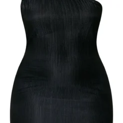 Plus Robe Moulante Plissée Noire à épaule Unique -Promos Jupe Éthérée Boutique d59d406bf5447418158503d11370fd2aaa4dc4ad cne4176 5