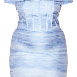 Plus Robe Moulante Bleu Clair à Col Bardot -Promos Jupe Éthérée Boutique d766aa5308b475f2b8c4e522988dfa306755d97c cne0677 5