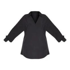 Plus Robe Chemise Droite Noire à Col En V -Promos Jupe Éthérée Boutique d882a85cfdb73535cb1b47f7f9e1bbcc524ba7d5 CMG0802 3