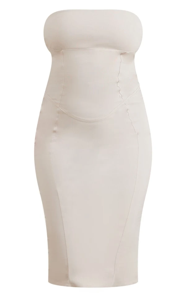 Shape Robe Mi-longue Gris Pierre Tissée Stretch à Empiècements 5 Shape Robe Mi-longue Gris Pierre Tissée Stretch à Empiècements – Image 5