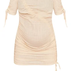 Maternité Robe De Grossesse Moulante En Lin Mélangé Crème à Fronces -Promos Jupe Éthérée Boutique d915281157d82be51e1b5ed14a83093ac2389a4a cms3083 6