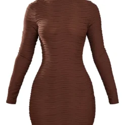 Petite Robe Moulante Texturée Espresso à Manches Longues Et Col Ras -Promos Jupe Éthérée Boutique d984d32d43f572cf29cad543c39e3128a84b2b86 cnd4375 5