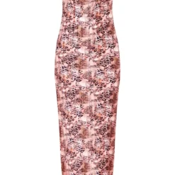 Petite Robe Longue Plissée Marron Imprimé Léopard à Col Bénitier -Promos Jupe Éthérée Boutique d990c9896802389f6d510925c54a051641c5e4da cne8202 5