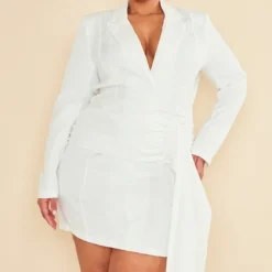 Plus Robe Blazer Plissée Blanche Drapée Devant -Promos Jupe Éthérée Boutique dc9fa72e164ff46d035cfd9f358fa2b5c65b2b1f cnc9642 3