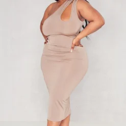 Plus Robe Asymétrique Mi-longue Taupe à Découpes -Promos Jupe Éthérée Boutique dd748384381c6309f5a7c701fc22f122d75f5763 cnd2476 1