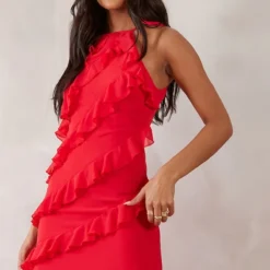 Tall Robe Longue Volantée Rouge à Bretelles -Promos Jupe Éthérée Boutique ddcb11a2e2537794db7aded544fe339ca9bded87 cnd3482 4