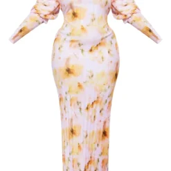 Plus Robe Mi-longue Plissée Fleurie Rose Floutée à Manches Bouffantes -Promos Jupe Éthérée Boutique de0c7bbbb63af37dd22ff90c78aacedb70923bcc cnd9044 5