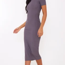 Tall Robe Mi-longue Côtelée Gris Anthracite à Col Rond -Promos Jupe Éthérée Boutique dedd445bf87ad0fd7290bea037c7d1b8de9bf927 cnd4320 3