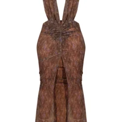 Shape Robe Longue En Mousseline De Soie à Imprimé Léopard Marron Drapée Devant -Promos Jupe Éthérée Boutique e2cdf7c9d83b55c689b4a0b9c4f0d0987792ce8c cnd5193 5