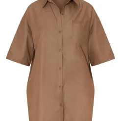 Tall Robe Chemise Oversize Taupe à Manches Courtes -Promos Jupe Éthérée Boutique e461eb65a37b3cea046031ccabf693aa78321677 cmw5886 6
