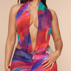 Shape Robe Longue En Mousseline De Soie à Imprimé Multicolore Drapée Devant -Promos Jupe Éthérée Boutique e4af214e0535b736df8d87b253e39749347f19e7 cnd5192 4