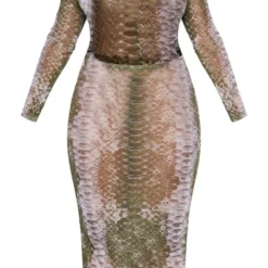 Shape Robe Mi-longue Verte En Mesh Imprimé à Col Montant Et Découpe -Promos Jupe Éthérée Boutique e6bd891e8363700548a91ff489506f73bf598c4b cnc1769 5