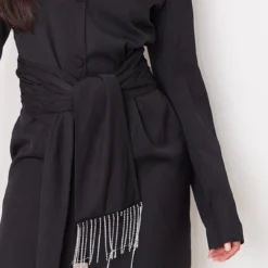 Tall Robe Blazer Noire Nouée à La Taille -Promos Jupe Éthérée Boutique e7827c893e3647e93d7b5cb06c3c38c146ee6bf4 cnb6663 4