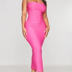 Shape Robe Bustier Mi-longue Rose Vif Texturée