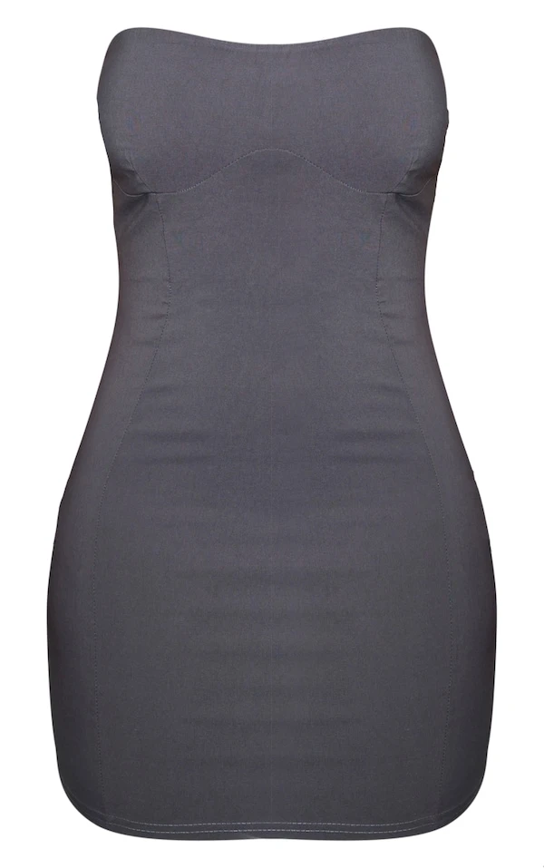 Shape Robe Moulante Tissée Stretch Gris Anthracite à Armatures Et Détail Coutures 5 Shape Robe Moulante Tissée Stretch Gris Anthracite à Armatures Et Détail Coutures – Image 5