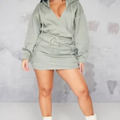 Shape Robe Pull Cache-coeur Vert Sauge Kaki Style Utilitaire à Décolleté Et Poches -Promos Jupe Éthérée Boutique eb9946463162b939e0a542f2544de6ae5066df6d cnb0928 3