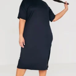 Logic Plus Robe T-shirt Mi-longue Oversize Noire -Promos Jupe Éthérée Boutique ebe7bc03ca0c22e48163000e36da3ba1dff429e2 cmm5338 4