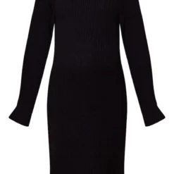 Maternité Robe Pull De Grossesse Mi-longue Oversize Noire à Col Roulé -Promos Jupe Éthérée Boutique ebed86fe2ee3367915e2ef1016eebedc56cd0d10 cmz3635 5