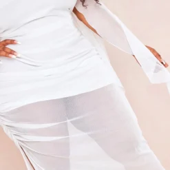 Plus Robe Asymétrique Blanche En Mesh Volanté -Promos Jupe Éthérée Boutique ec00dcd410a14d3328db3b4957669d1fd29f2edd cnd7332 4