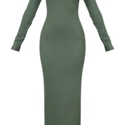 Petite Robe Longue Fendue Côtelée Brossée Kaki Mousse à Manches Longues -Promos Jupe Éthérée Boutique ed41f3ace43f049b63361b8105431041030c87d4 cnd0210 5