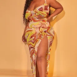 Plus Robe Longue Imprimé Abstrait Marron En Mesh 7 Plus Robe Longue Imprimé Abstrait Marron En Mesh -Promos Jupe Éthérée Boutique efffc3ef68f653c17d1f9d757150d095d2289f9c cmw9525 4