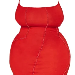 Plus Robe Moulante Rouge à Détail Coutures -Promos Jupe Éthérée Boutique f189ffc5605bf40498826f47836a7938acf428c4 cnd2491 5