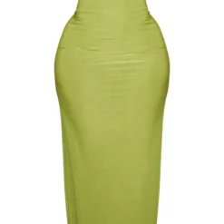 Shape Robe Moulante Mi-longue Vert Olive à Barre En V -Promos Jupe Éthérée Boutique f33ead32b89900286d6673cb570f14b62782dca8 cne0489 5