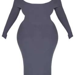 Plus Robe Moulante Gris Anthracite Douce à Col Bardot -Promos Jupe Éthérée Boutique f66297ade62f97a00cbf44bab36748ff009257c9 cnc9616 5