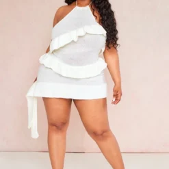 Plus Robe Moulante En Maille Tricot Crème à Dos Nu Et Fronces -Promos Jupe Éthérée Boutique f69c80d6fb2a4ae21d11063edff77ec5211ca96d cnd4946 3