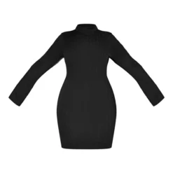 Plus Robe Moulante Côtelée Noire à Col Montant -Promos Jupe Éthérée Boutique f8e63df0186a6dab762ad982f20c4907cb05aaab cnc5160 5